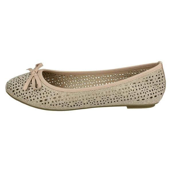 Spot On Ladies Spot On Punched Design Ballerinas F80376