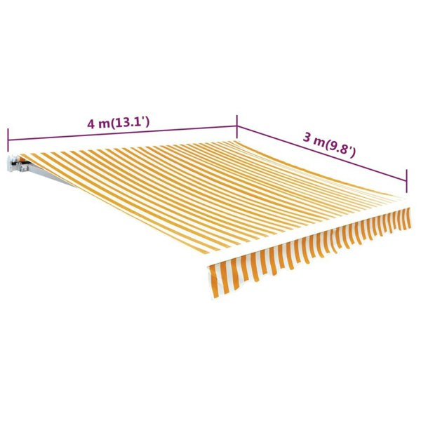 Berkfield Awning Top Sunshade Canvas Sunflower Yellow & White 4 x 3 m