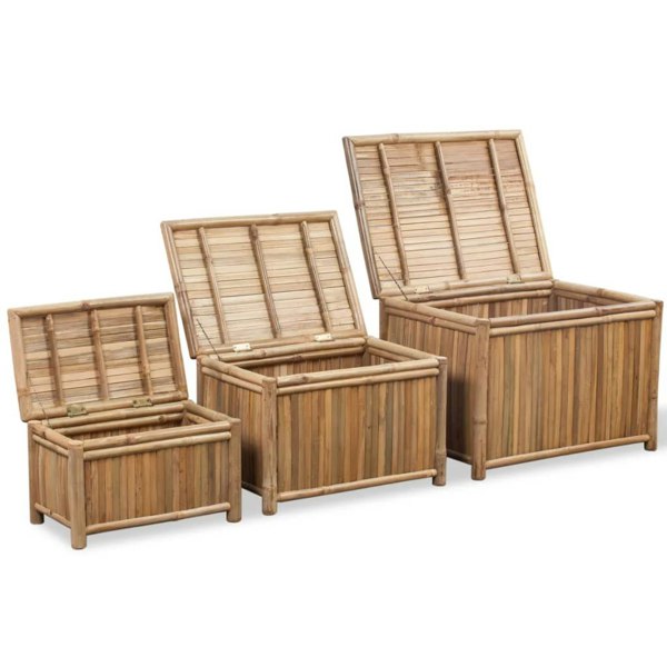 Berkfield Storage Boxes 3 pcs Bamboo