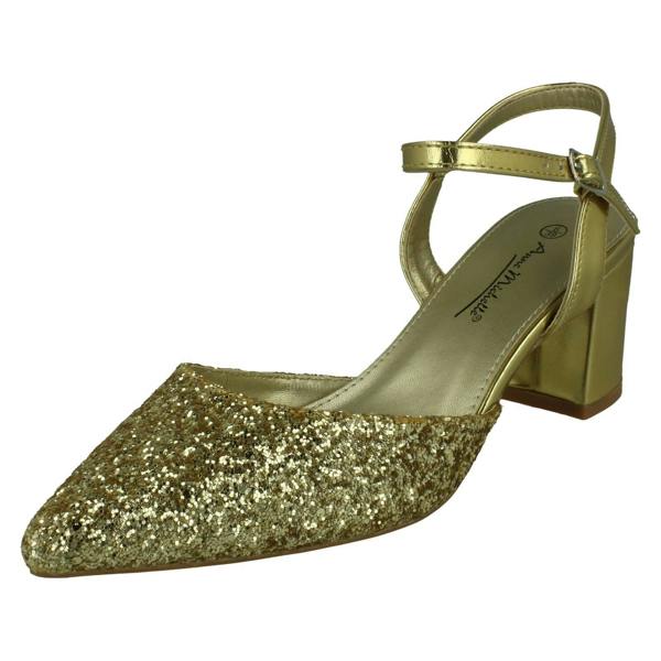Anne Michelle Ladies Anne Michelle Mid Block Heel Closed Toe Sandals F90123