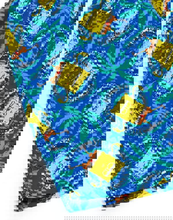 SpongeBob SquarePants Boys Blue Spongebob All-Over Tropical Print Swim Shorts