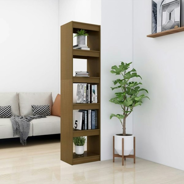 Berkfield Book Cabinet/Room Divider Honey Brown 40x30x167.5 cm Solid Pinewood