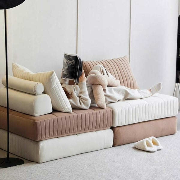 Thorne Lazy Sofa Bed, Single Sofa Bed, Leathaire with sofa bed with cover