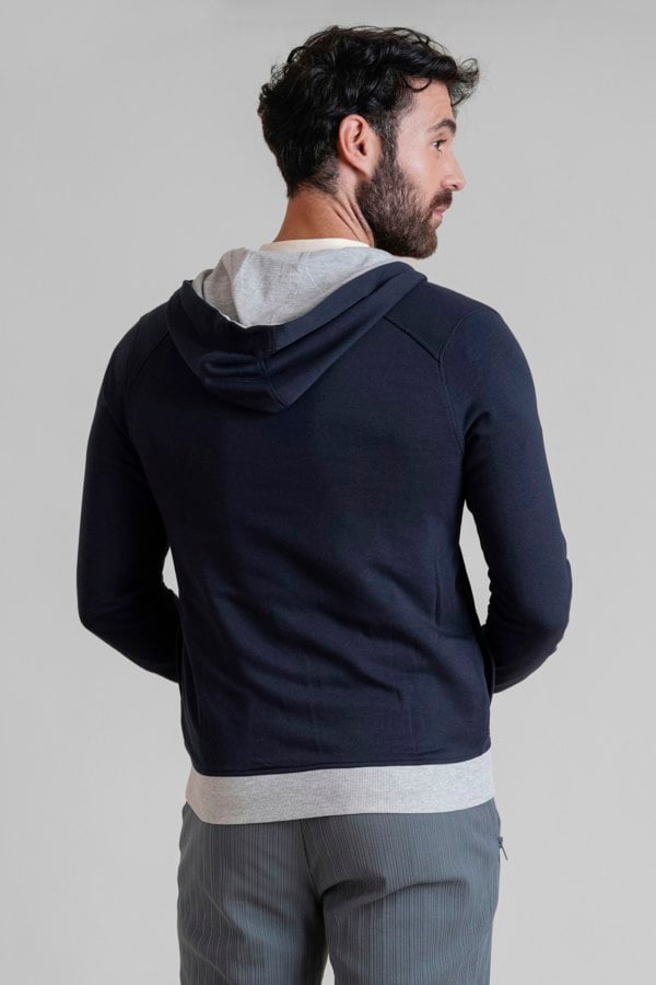 ENORSIA Men's Full Zip Contrast Hoodie