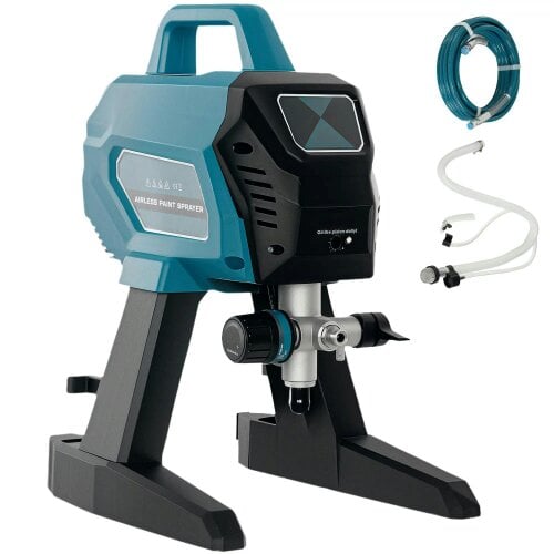 Bobobiy Airless Paint Sprayer, Thinning-Free Electric Paint Spray Gun for Walls, 200 Bar High Pressure, 1.5L/min Flow Rate, 7.5m Hose, Blue