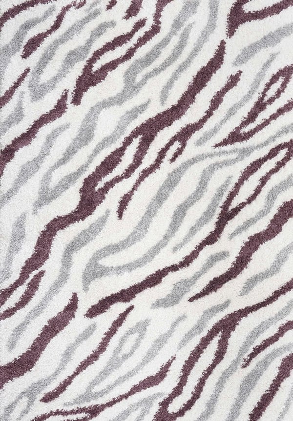 Moodi Shaggy Grey/Purple Rug, abstract design, soft pile | THE RUGS