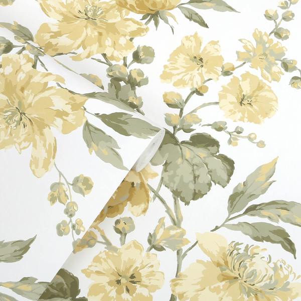 Laura Ashley Romilly Butter Yellow Wallpaper