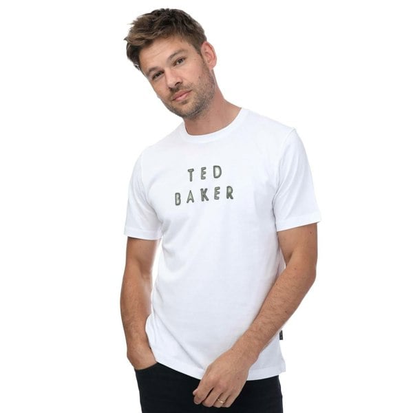 Ted Baker Mens Lough Embroidered T-Shirt - White