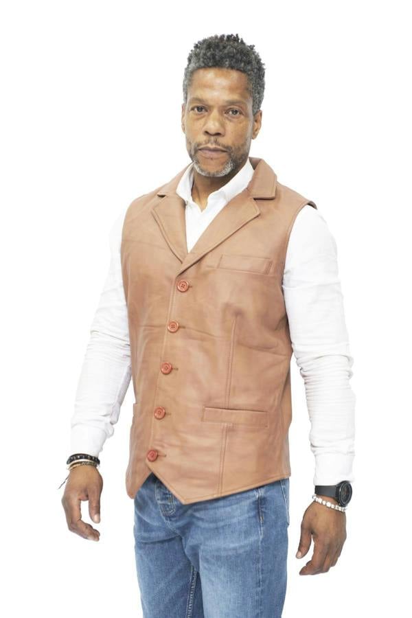 Infinity Leather Mens Smart Classic Leather Waistcoat-Bristol