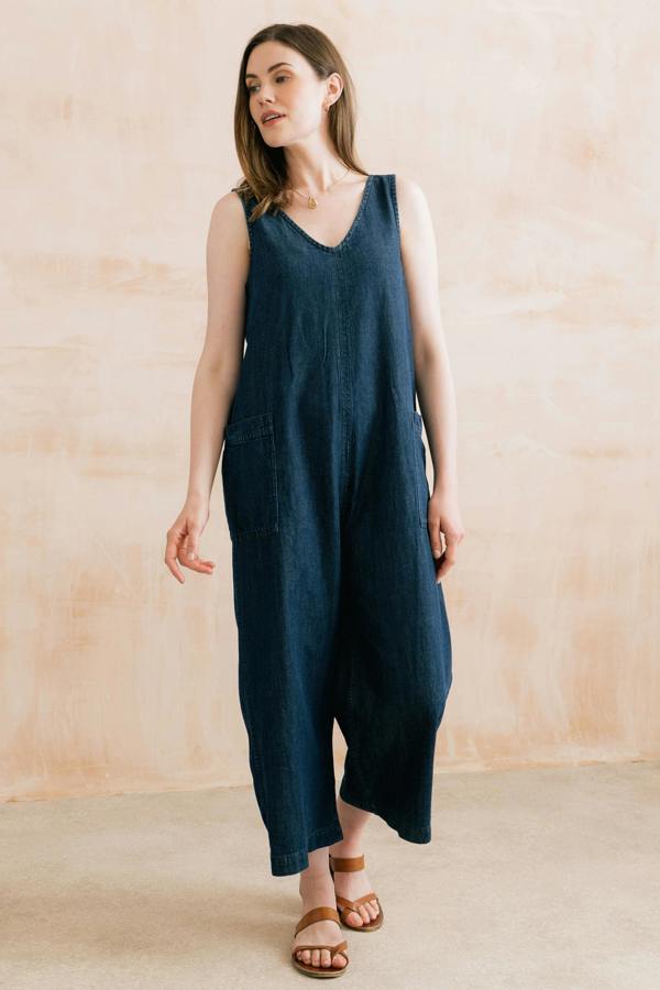 Lily & Me Erica Denim Wide Leg Jumpsuit