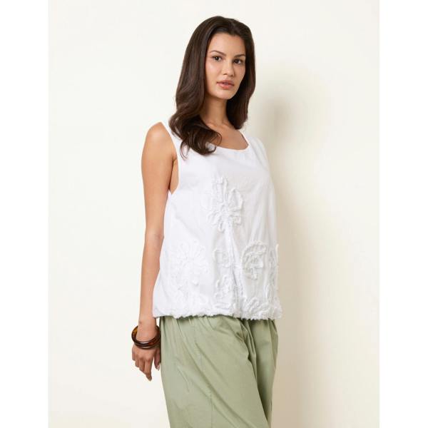 Blue Vanilla Puffball Flower Top