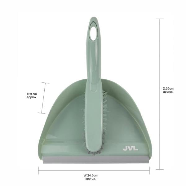JVL Dust Pan And Brush Set - Green
