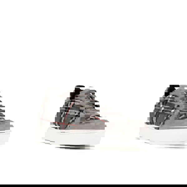 Embassy London Strada - Grey Tartan - Men's Tartan Suede & Leather Trainer