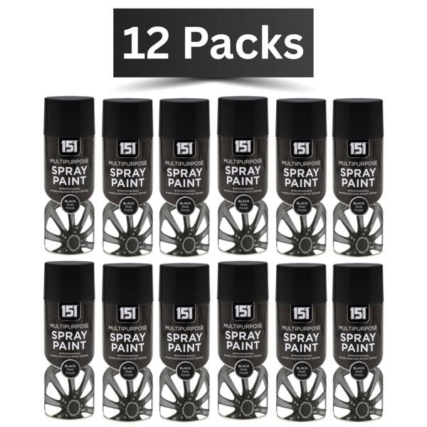 151 12X 151 Black Matt Spray Paint 400ml