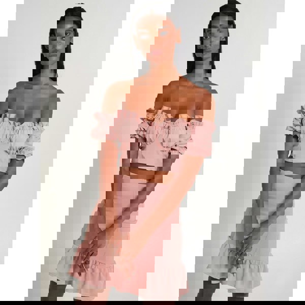 Pink Vanilla Frill Detail Milkmaid Top