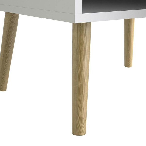 Wyld Haus Sapporo White and Natural Oak Wide TV Unit 2 Drawers 4 Shelves