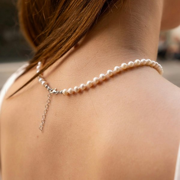 Spero London Large Natural Freshwater Real Pearl Strand Necklace