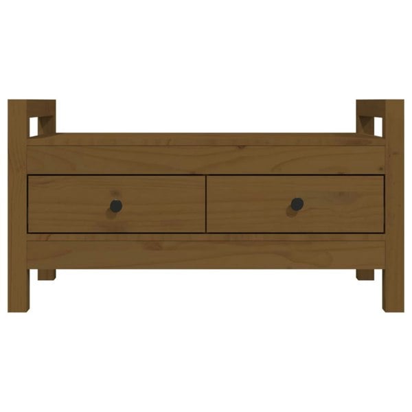 Berkfield Hall Bench Honey Brown 80x40x43 cm Solid Wood Pine