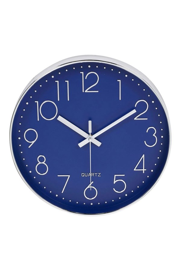 Living and Home 12 Blue Inch Non-Ticking Wall Clock