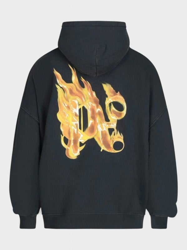 Palm Angels Back Burning Hoodie 'Black/Gold' - Supplied FashionPalm Angels