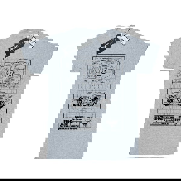 Disney Boys Cars Lightning McQueen Blueprint T-Shirt - Sports Grey