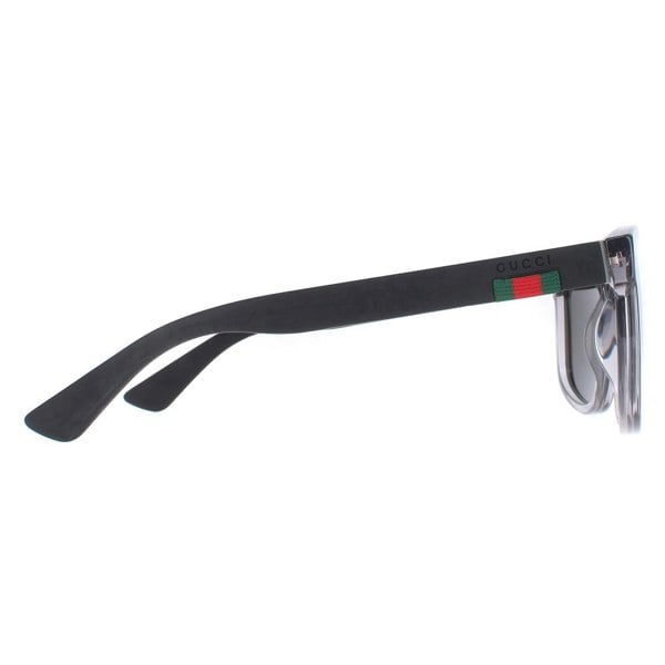 Gucci Sunglasses GG0010S 004 Transparent Grey and Black Grey Polarized