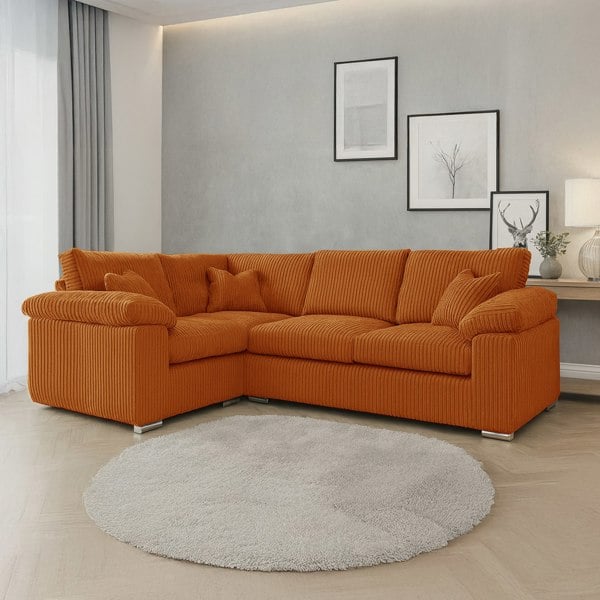 Furnishings For Less Delta Full Jumbo Cord 4 Seater Corner Sofa