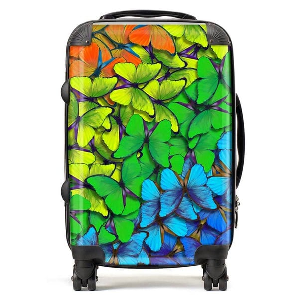 Warren Reed Multicoloured Butterfly Pattern Suitcase