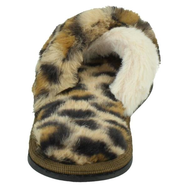 Spot On Ladies Spot On Fluffy Mule Slippers X2122