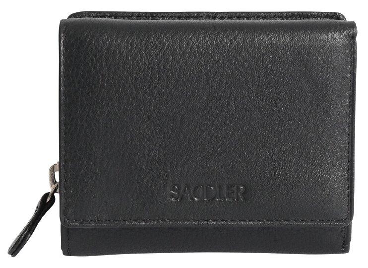 SADDLER CARLA Handmade Leather Compact Trifold Purse – RFID Protected | 5 Card Slots, ID Window & Zipped Coin Pocket | Gift Boxed