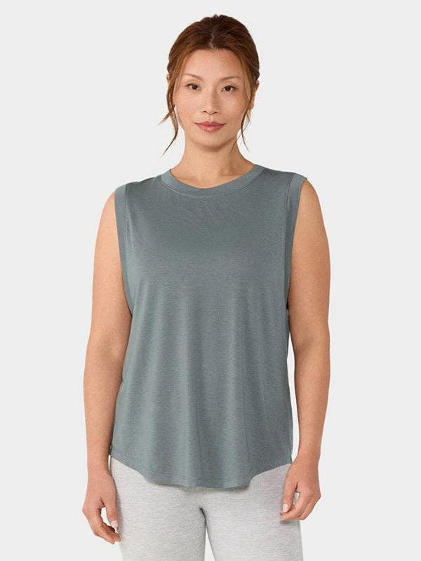 Tavi Luxe High Neck Muscle Women's Tank Top - Balsam