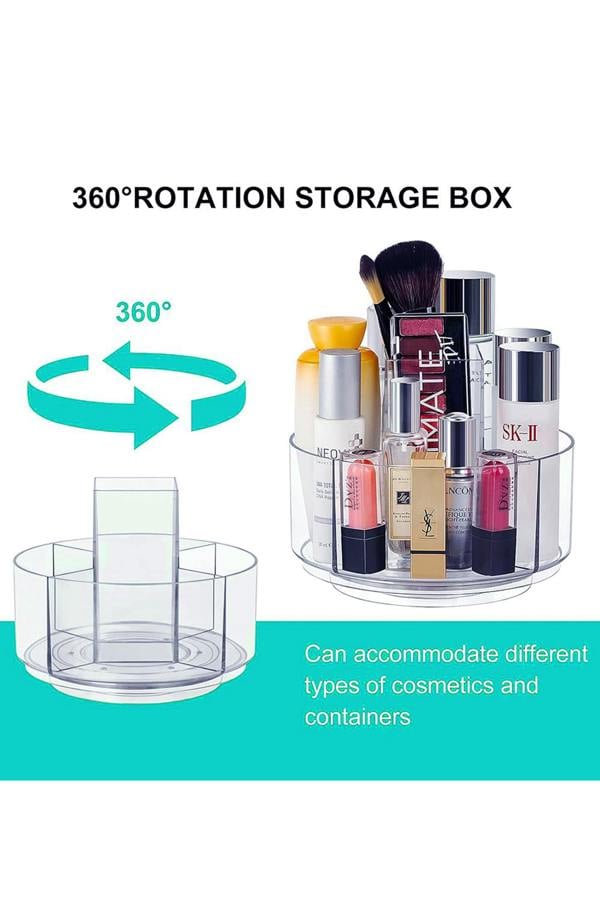 Living and Home 360 Rotating Makeup Cosmetic Organizer Turntable Office Dormitory Bathroom Storage Tray Box