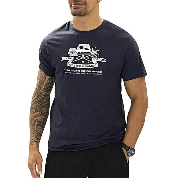 Ellis Rugby Samoa Rugby League 1990 T-Shirt Navy