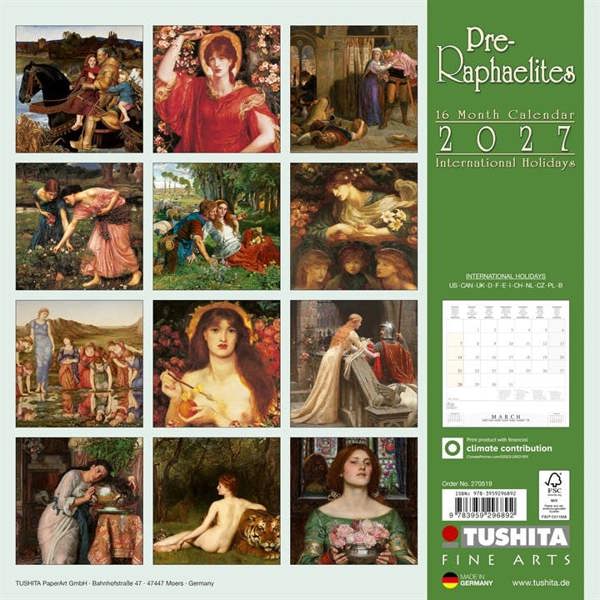Pre-Raphaelites Calendar 2027, Wall Calendars, Month To View, Art, Gift