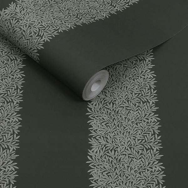 William Morris at Home Willow Stripe Charcoal Wallpaper