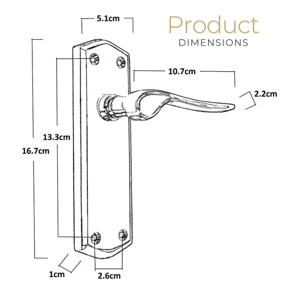EDH Door Hardware Stellar Lever Lock Door Handles 167mm – Polished Chrome – 1 Pair