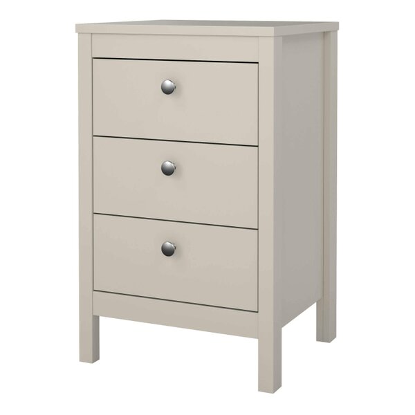 Wyld Haus Gossmere Natural Cashmere Bedside Table 3 Drawers