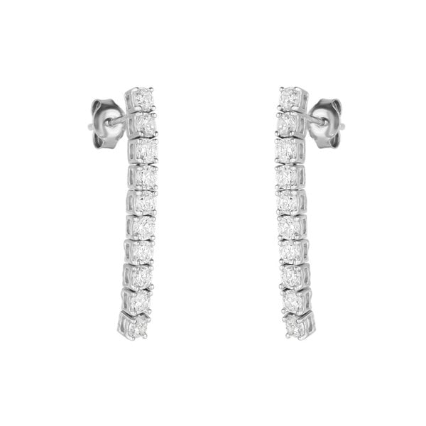 Spero London Sterling Silver Long Tennis Earrings - Pair