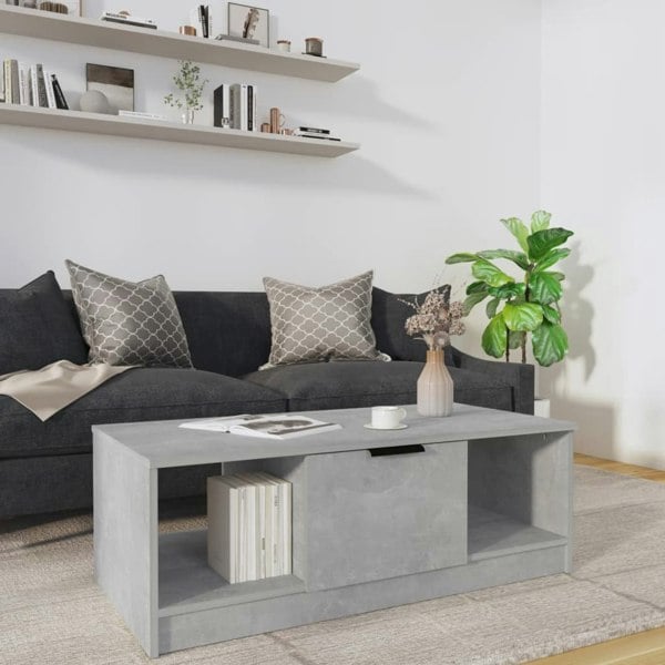 Berkfield Coffee Table Concrete Grey 102x50x36 cm Engineered Wood