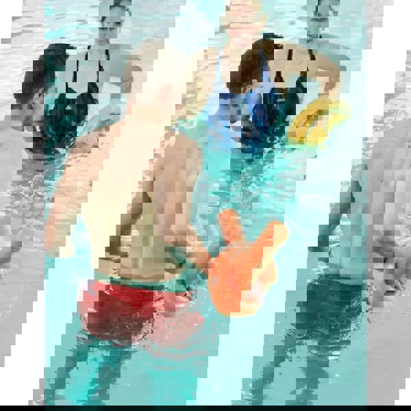 Orange foam dumbbell in comfy swim noodle training aid