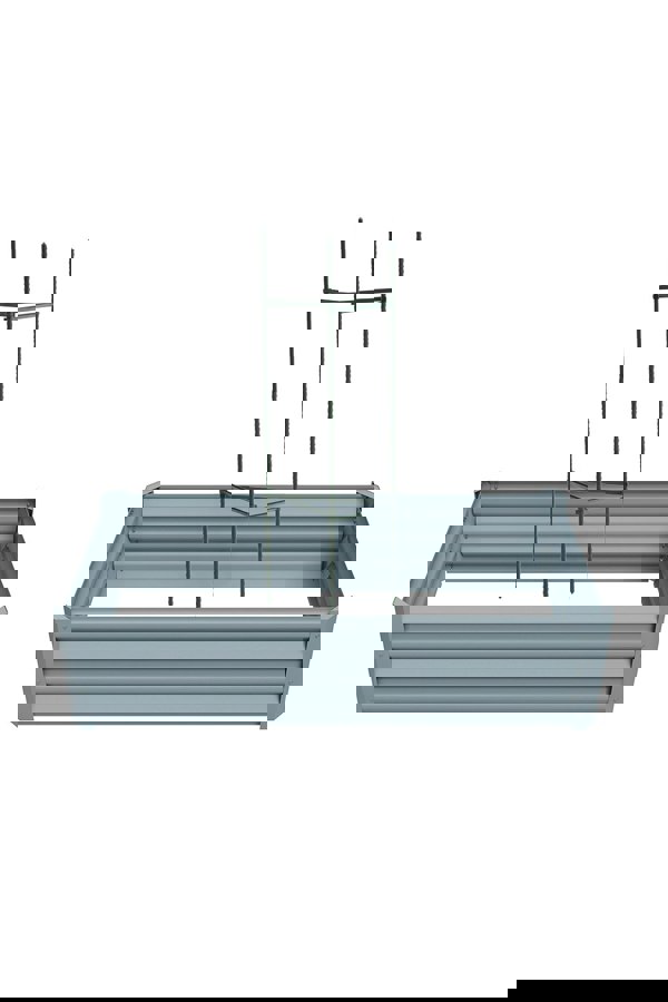 Living and Home Outdoor Galvanized Steel Raised Garden Bed Planter