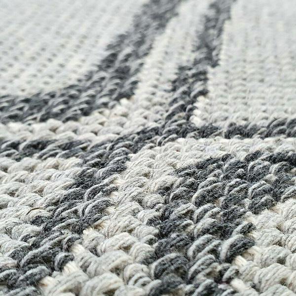 Runner Rug Geometric 100% Cotton Washable Woven Carpet Natural Diamond Patterned Mat - 75x300cm