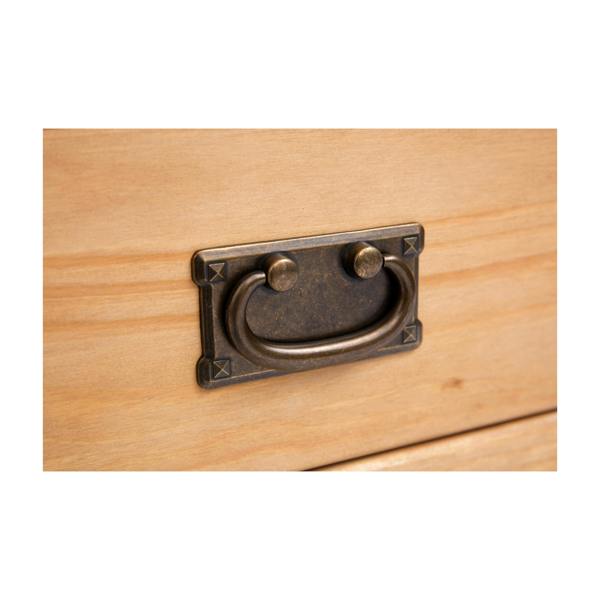 Cabinet Bits Lucca Waxed 3 Drawer 3 Door Sideboard Brass Drop Handle