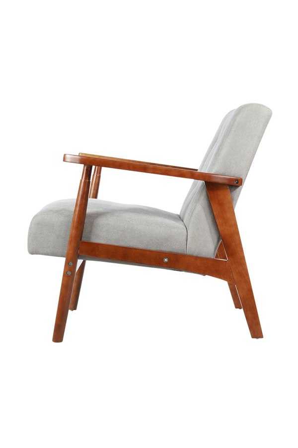 Living and Home Solid Wooden Button Cushion Armchair