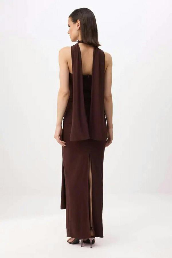 Fular Neck Tie Detail Maxi Dress