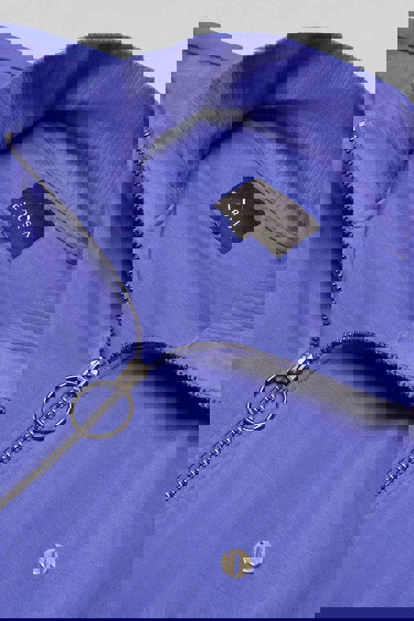 Blue Zip Through Varsity Bomber Jacket