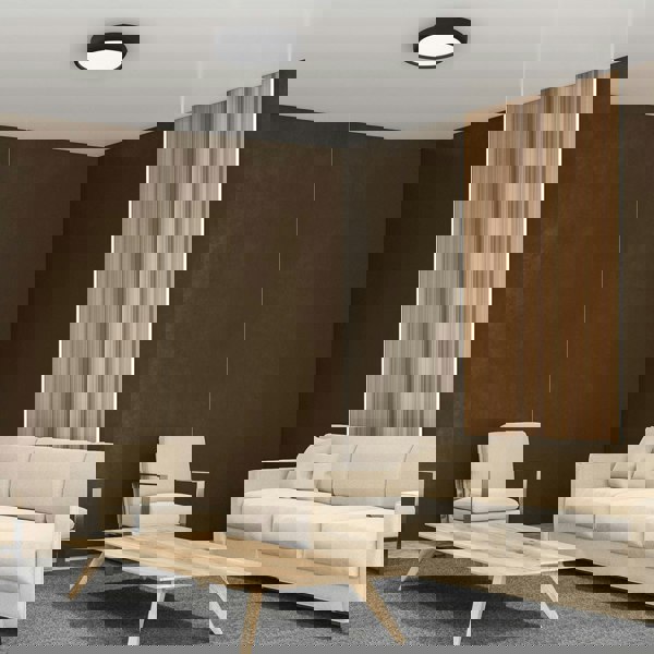 Milagro Gea Black LED Ceiling Lamp A Stylish Contemporary 39CM 36W Light With Remote Control And Low Energy Light Source