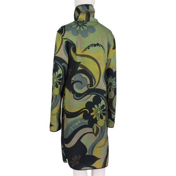 Dries Van Noten retro floral patterned funnel neck dress