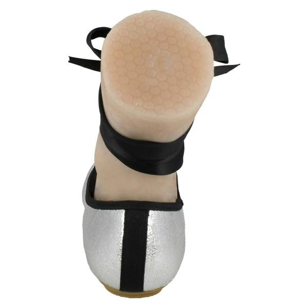 Spot On Ladies Spot On Tie Up Leg Ballerina Shoes