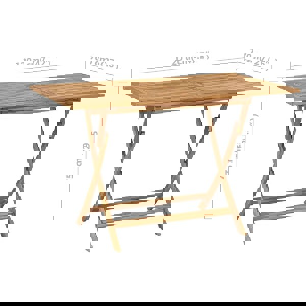 Berkfield Folding Garden Table 120x70x75 cm Solid Teak Wood